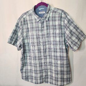 Tommy Bahama Men's Short Sleeve Shirt Size XL Plaid Outside Floral Inside